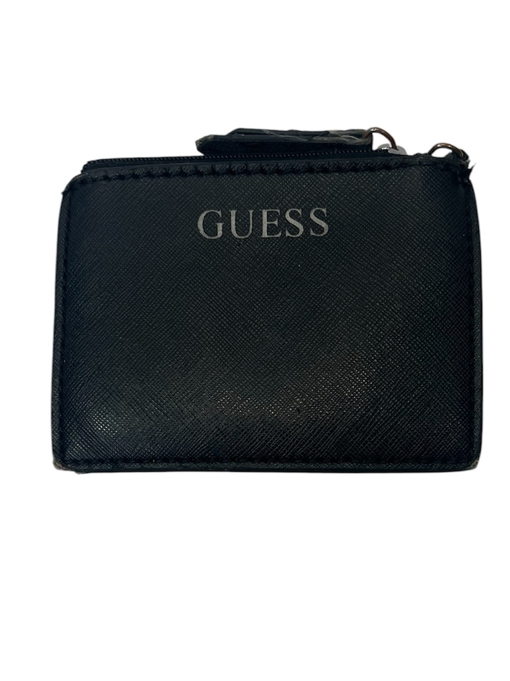 GUESS Black Faux Leather Laurel Credit Card Case Unisex